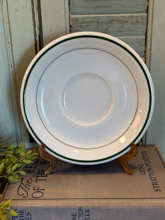 Vintage Green Stripe Shenango China Restaurant Ware Saucer