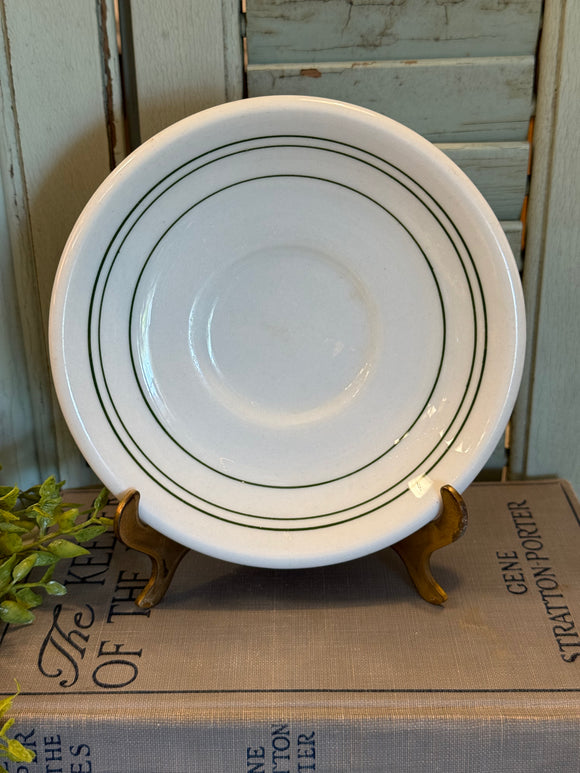 Vintage Green Stripe Shenango China Restaurant Ware Saucer