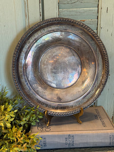 Round Vintage Silver Tray