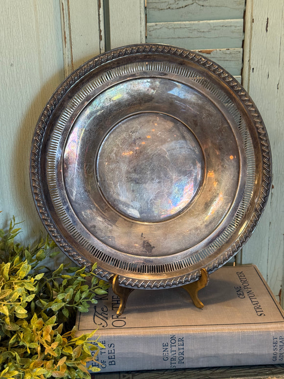 Round Vintage Silver Tray