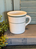 Vintage Green Stripe Homer Laughlin China Restaurant Coffee Mug