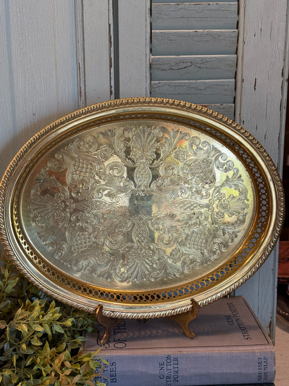 Vintage Oval Brass Tray