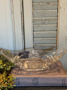 Vintage Glass Etched Dish