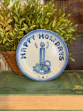 Vintage Hadley Pottery Happy Holidays Coaster Dish