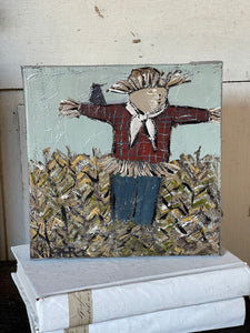Jill Harper 8" Scarecrow Canvas Painting