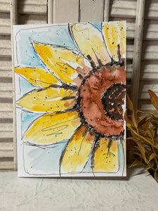 Original D. Vaughn Sunflower Handmade Card