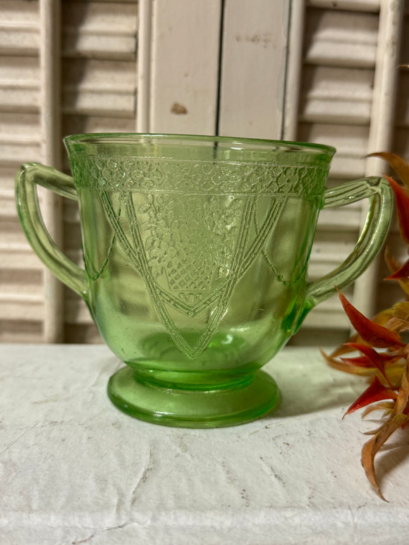 Vintage Uranium Glass Sugar