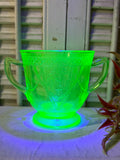 Vintage Uranium Glass Sugar