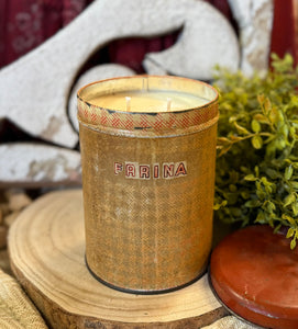 Cedarwood+ Honey Soy Candle in Vintage Farina Canister