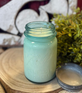 Tobacco + Vanilla Soy Candle in Mason Jar