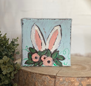 Dianne Vaughn 4" Bunny Ears w/ Flower Crown Canvas Art