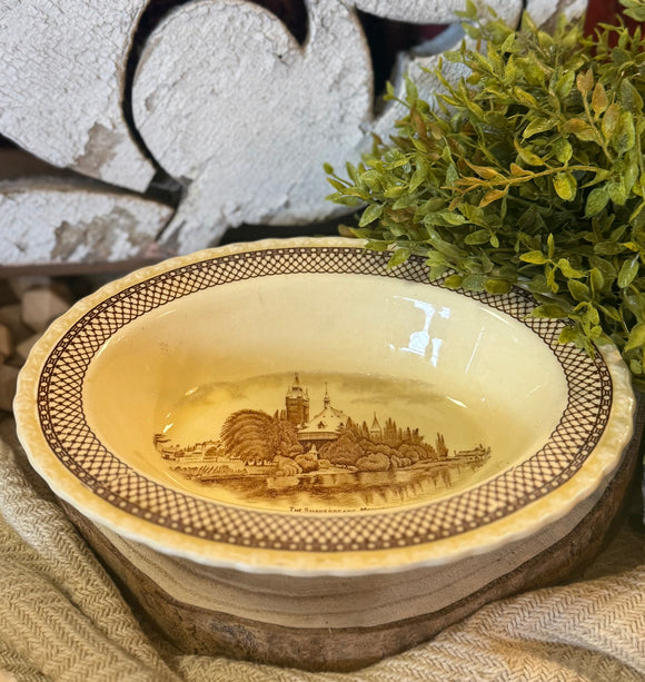 Vintage Myott Son & Co. Shakespeare Land Oval Bowl