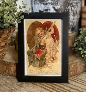 Framed Vintage Valentine's Day Postcard