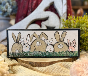 D. Vaughn 10" x 4 Bunny Bottoms Wood Art