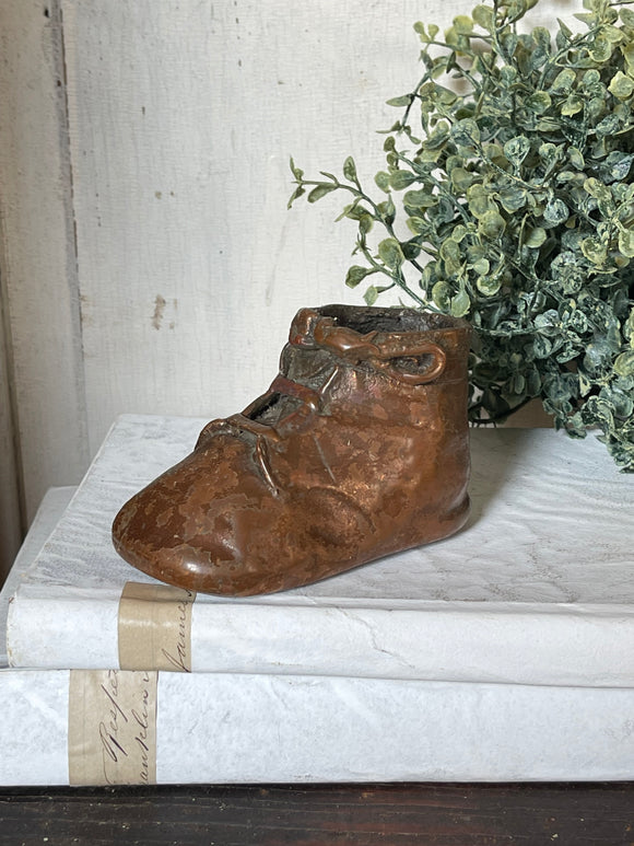 Vintage Baby Shoe Dipped in Copper