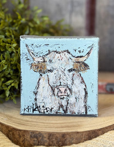 Jill Harper 4" Bull Portrait Canvas Art