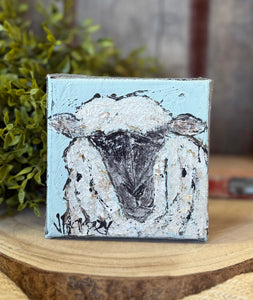 Jill Harper 4" Sheep Portrait Canvas Art