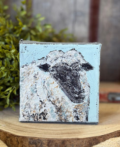 Jill Harper 4" Sheep Portrait Canvas Art