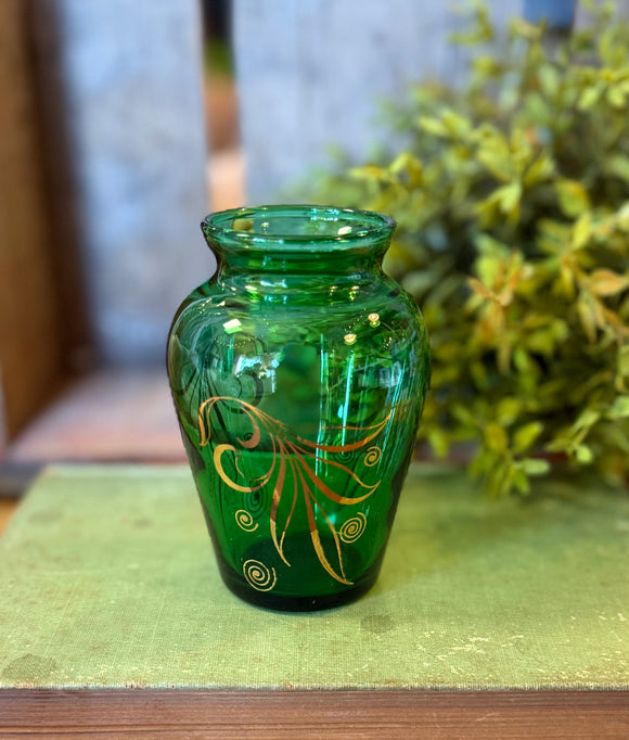 Vintage Anchor Hocking Emerald Glass Vase