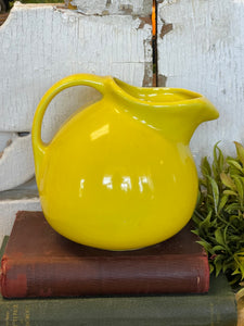 Vintage Bright Yellow Pottery Water Pitcher