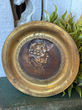 Vintage Round Brass Stamped Silhouette of Hayon Made in England AS IS