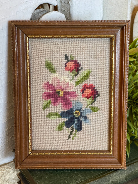 Vintage Framed Needlepoint