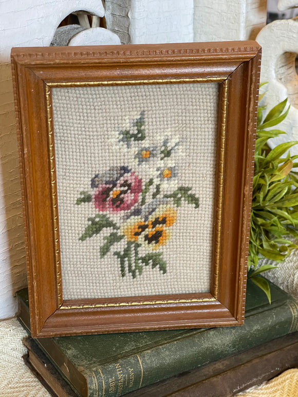 Vintage Framed Needlepoint