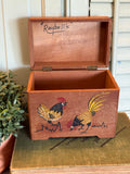 Vintage Nevco Recipes Box with Chickens Made in Japan