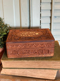 Vintage Carved Brown Box