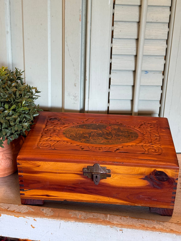 Vintage Box with Hunt Scene