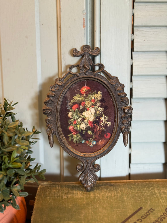 Vintage Victorian Frame with Floral Print Made in Italy