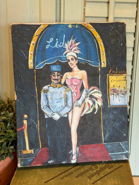 Vintage Cabaret Painting on Canvas