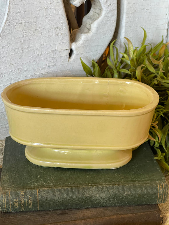 Vintage Yellow Footed USA Pottery Planter