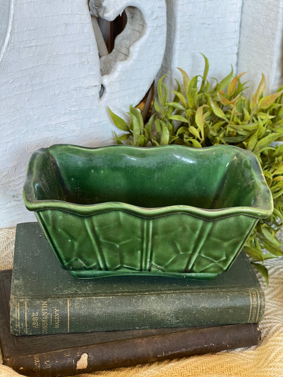 Vintage McCoy Green Planter AS IS