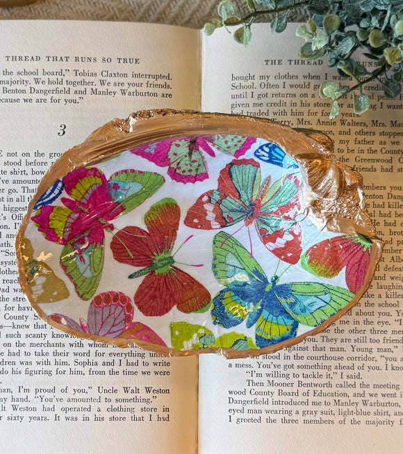 Colorful Butterflies Tennessee River Mussel Shell