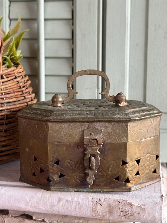 Vintage Brass Trinket Box