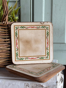 Set of Four Vintage Christmas Coasters