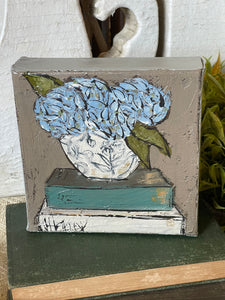 Jill Harper 6" Blue Hydrangea in Vase