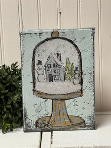 Jill Harper 5" x 7" Snow Cloche Canvas Painting