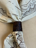 Stamped Brown Leather Bandana Slide