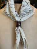 Stamped Brown Leather Bandana Slide