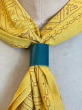 Dark Teal Leather Bandana Slide