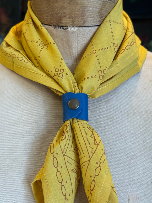 Blue Leather Bandana Slide