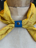Blue Leather Bandana Slide