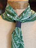 Charcoal Leather Bandana Slide