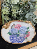 Hydrangeas In Blue Vase Tennessee River Mussel Shell