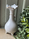 Vintage Porcelain Bud Vase w/3D Appliqué