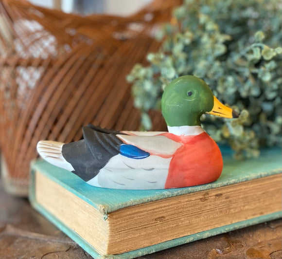 Found Hand-Painted Porcelain Duck Figurine