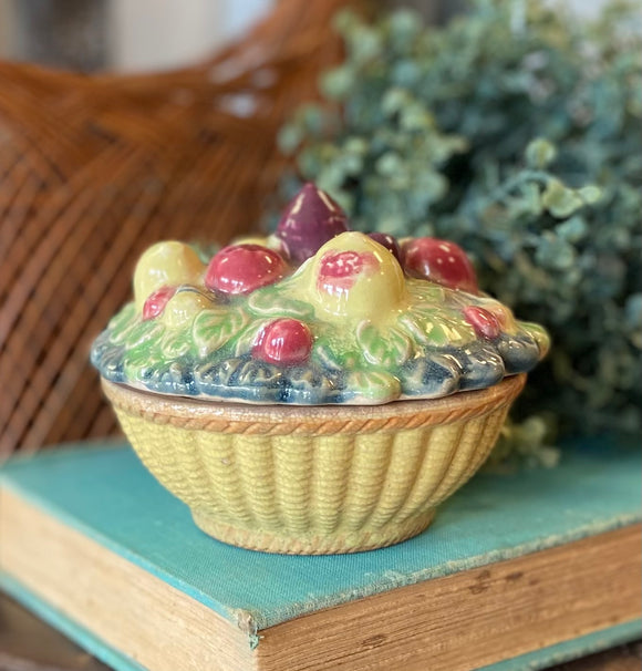 Vintage Italian Majolica Fruit Basket