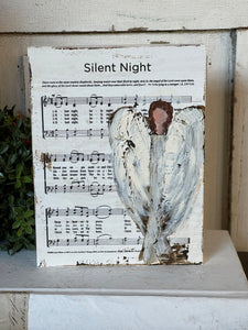 Dianne Vaughn 5" x 7" Silent Night Hymnal Block Painting